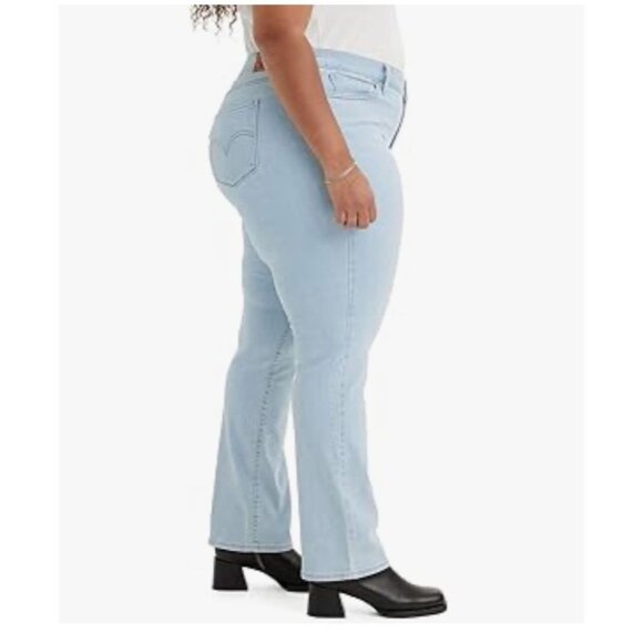 Levis Womens Classic Straight Mid Rise Jeans size 20W plus Denim lt wash new - Picture 7 of 16